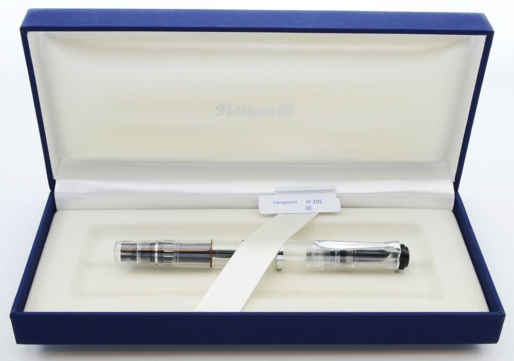 Pelikan M205 Fountain Pen - 2005 Clear Demonstrator, Chrome Trim